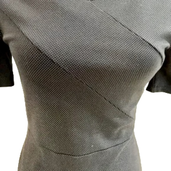 BANANA REPUBLIC Navy Micro Polka Dot Cap Sleeve Stretchy Dress - Picture 6 of 7